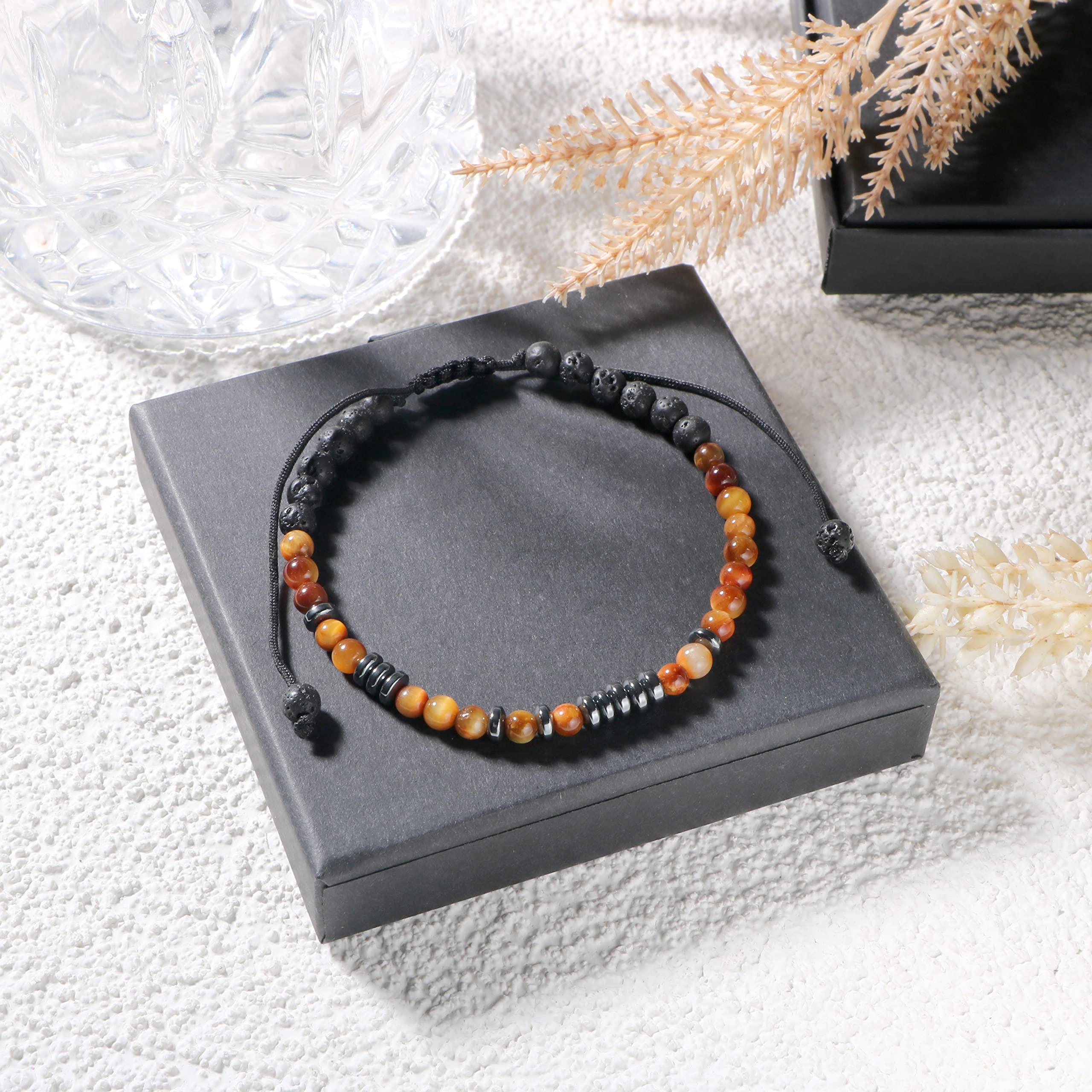 Tigers Eye Morse Code Bracelet - Anniversary Gift for Husband - Perfect for Birthdays & Valentine's Day