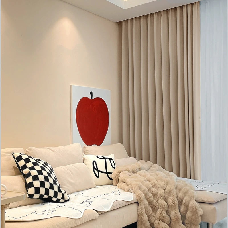 Blackout Curtains for Bedroom - Custom Minimalist Polyester Cotton Blend Window Drapes - Light Blocking Thermal Insulated Room Darkening Curtains for Nursery, Living Room & Home Theater