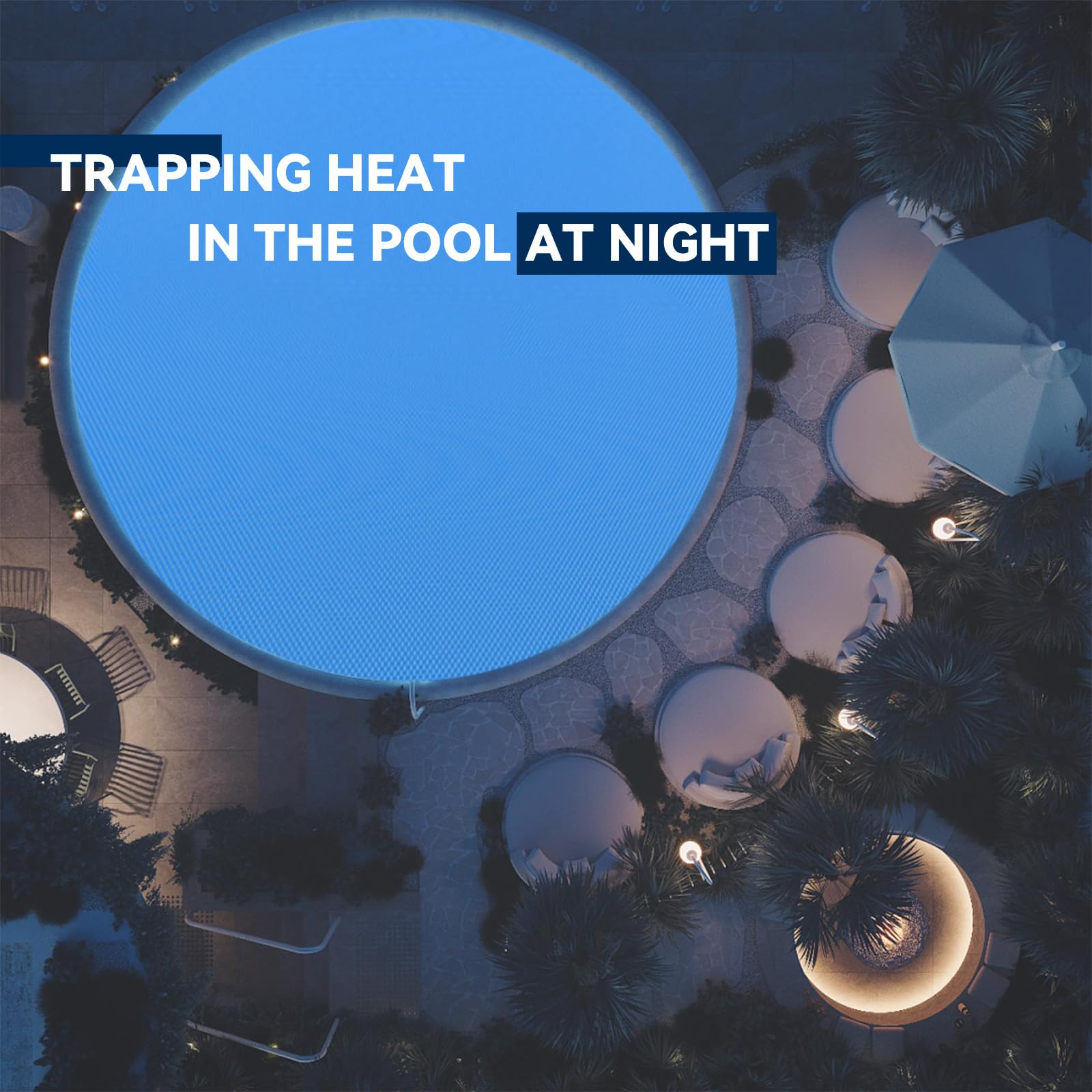18FT Solar Pool Cover - 12Mil Thick Round Solar Blanket for Above & In-Ground Swimming Pools | Blue 1200 Series | Extends Swimming Season & Reduces Heat Loss