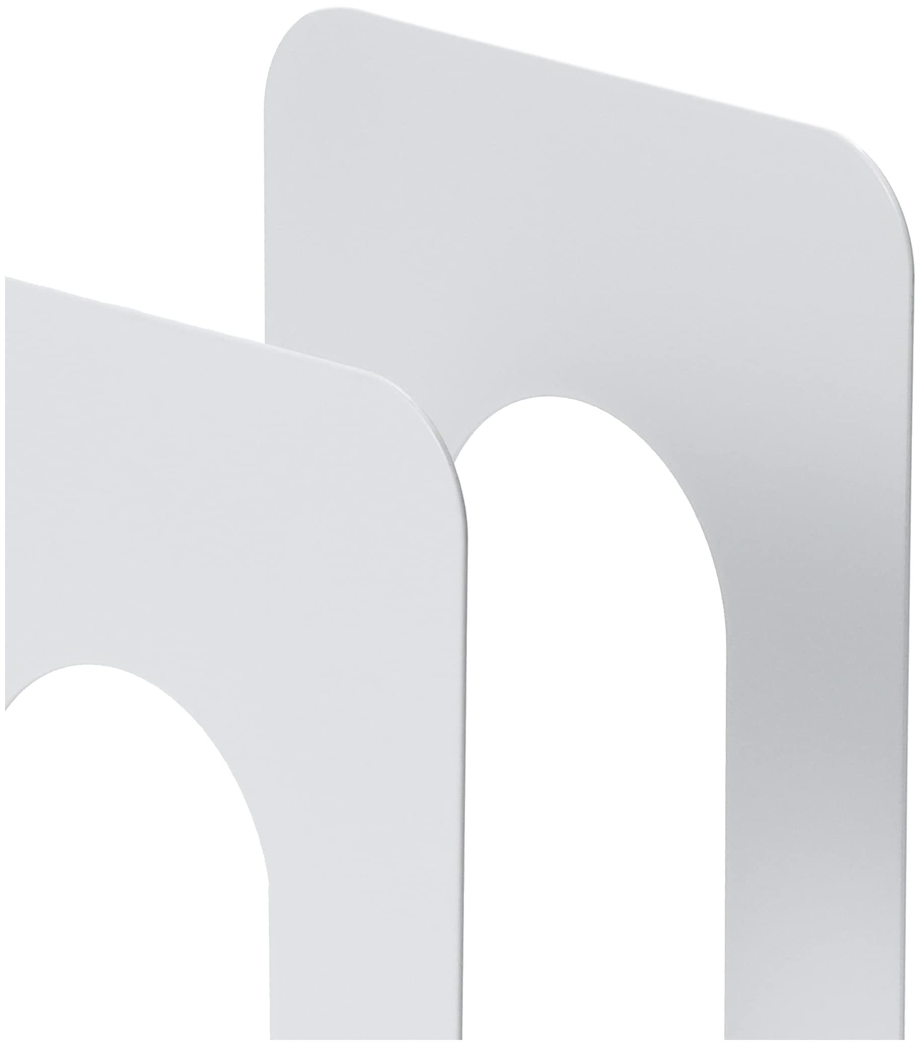 Sonic DA-530-W Large White Bookends Set of 2 - Heavy Duty Book Holder for Office, Home Library, and Bookshelf Organization