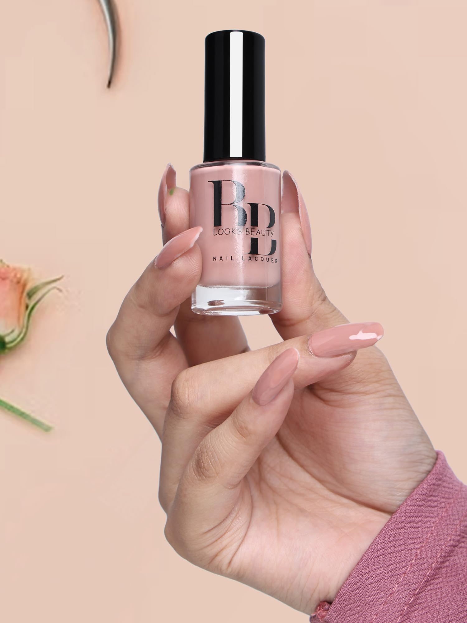 BB LOOKS BEAUTY Long Lasting Nail Polish - Smooth Finish Creamy Nude Nail Enamel - Vegan & Non-Toxic Nail Color for Manicure, Pedicure & Daily Wear