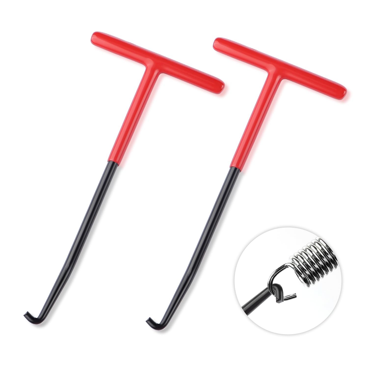 2PCS Motorcycle Exhaust Spring Puller Tool - T Handle Exhaust Hanger Removal Tool for Exhaust, Seat, Tank Retainers & Side Bracket Springs - Universal Motorcycle Accessories for Easy Installation & Removal