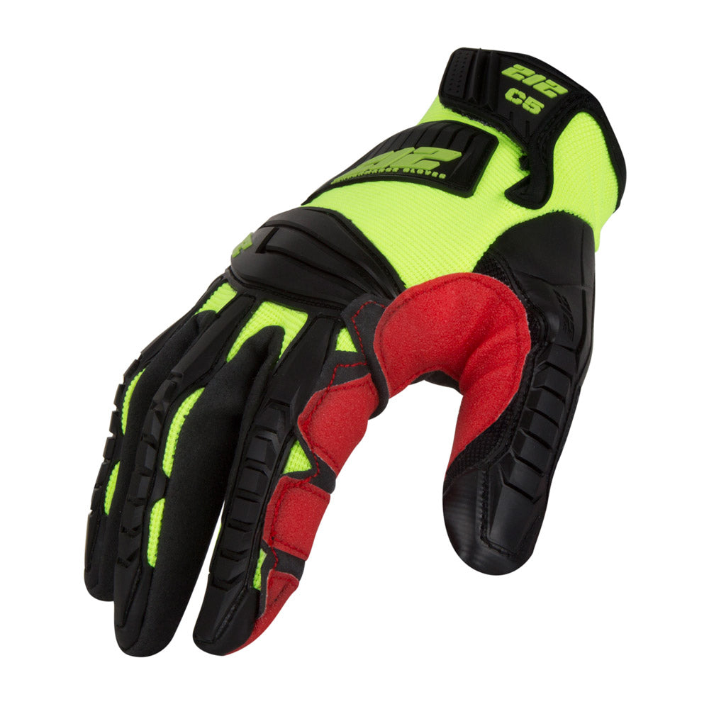 212 Performance IMPC5 88 008 Impact Cut 5 Super HiViz Small Work Gloves - High Visibility Safety Gloves for Construction, Mechanics & Outdoor Activities