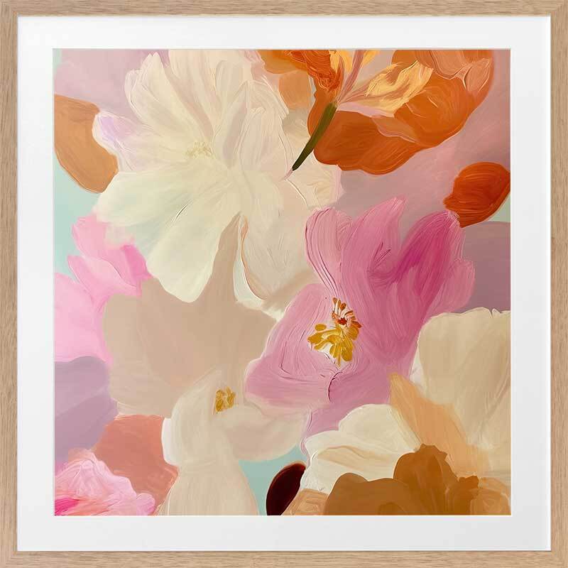 Blushing Hibiscus Framed Wall Art Print - Vibrant Floral Home Decor for Living Room, Bedroom & Office