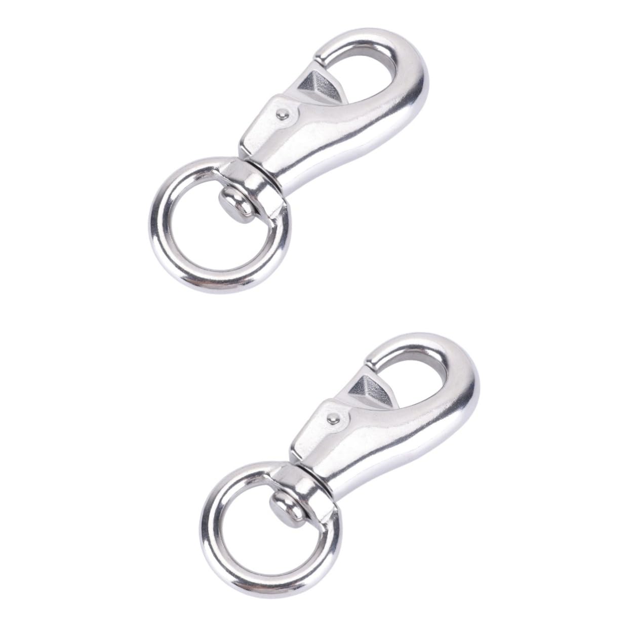 Kisangel 2-Pack Heavy Duty Stainless Steel Swivel Hooks - 360° Rotating Snap Hooks for Ceiling Hanging Chairs, Dog Leashes, Wall Mounts & Outdoor Gear - Durable Metal Trigger Snap Hooks for Home, Gym, Camping & Marine Use