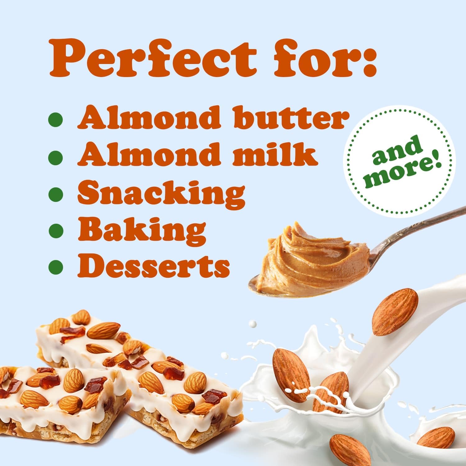 Food to Live Organic Almonds, 8 Pounds – Non-GMO, Whole, Raw, No Shell, Unpasteurized, Unsalted, Vegan, Kosher | Keto & Paleo Friendly Snack | Rich in Vitamin E & Protein | Perfect for Almond Milk, Nut Butter, Baking & Healthy Desserts | Ideal for Smoothies, Salads & Meal Prep