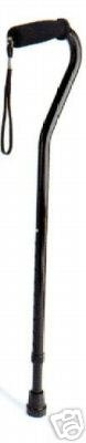 Premium Offset Walking Cane for Seniors & Adults - Lightweight Black Mobility Cane with Ergonomic Handle - Ideal for Daily Support, Hiking & Recovery
