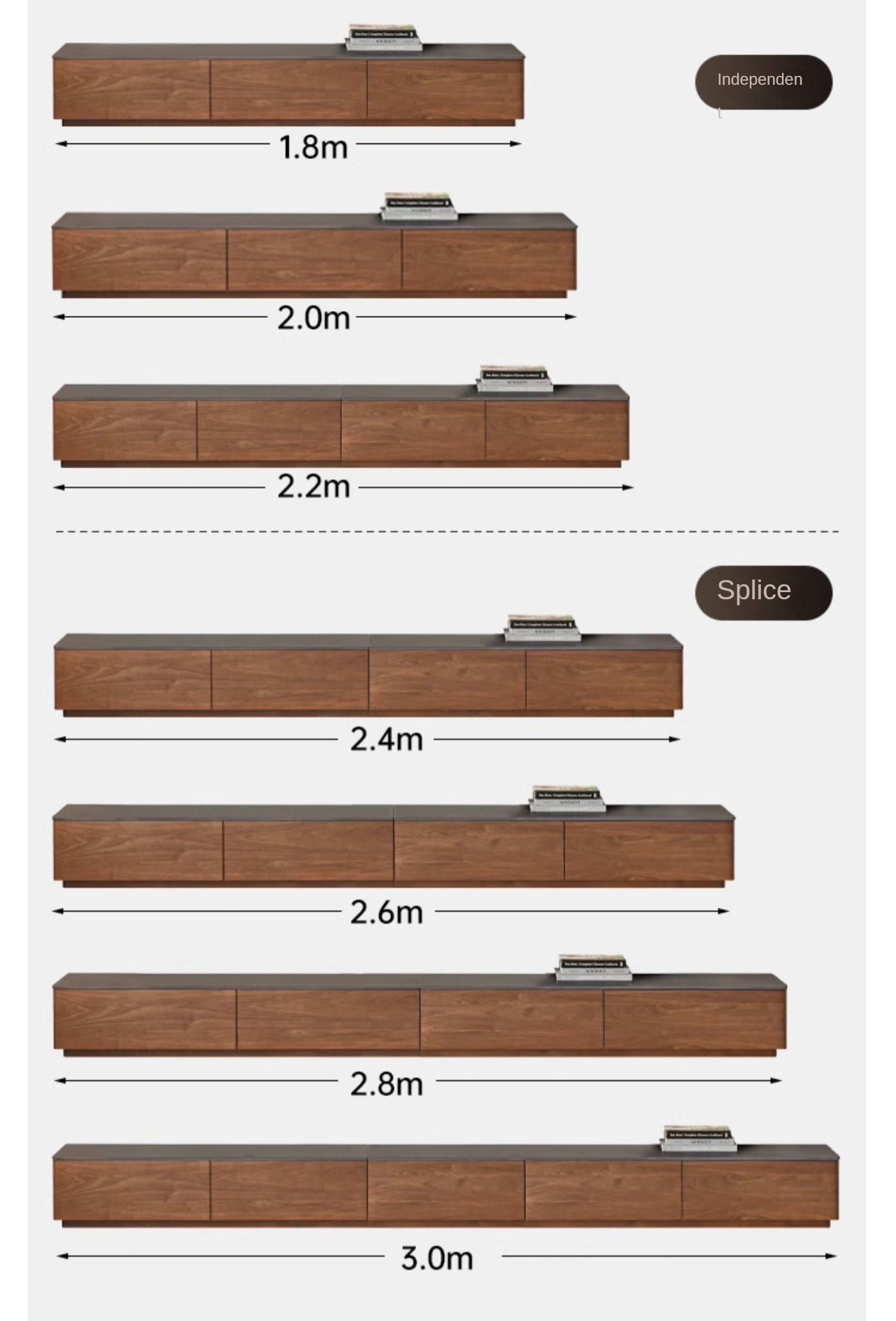 Black Walnut Solid Wood TV Stand with Rock Slab - Rustic Modern Entertainment Center for Living Room, Bedroom & Home Theater