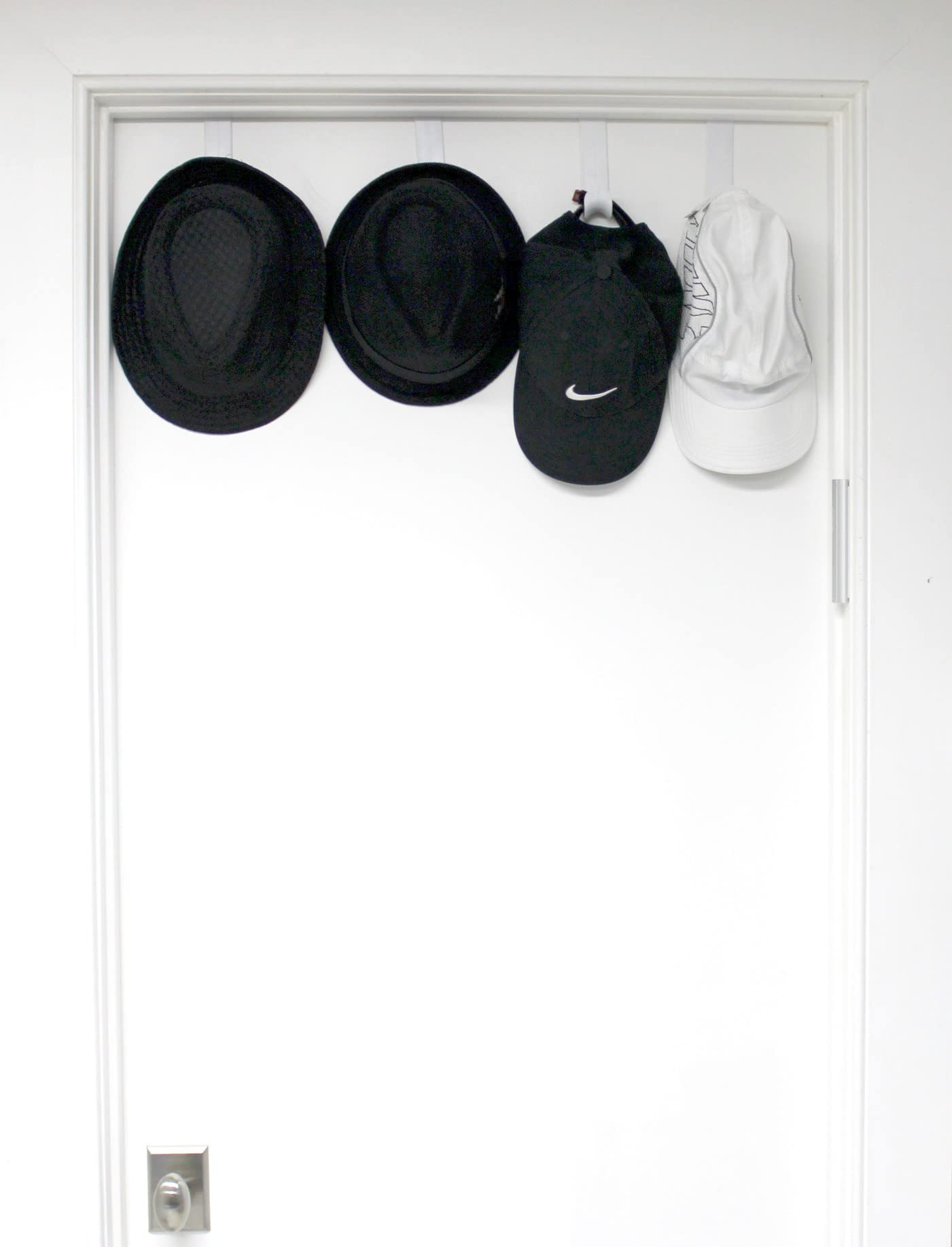 Dependable Industries Essentials Over-The-Door Hanger Hook Set - 8 Pack White Plastic Hooks for Clothes, Towels & Robes - Space Saving Door Organizer for Bedroom, Bathroom & Closet Storage