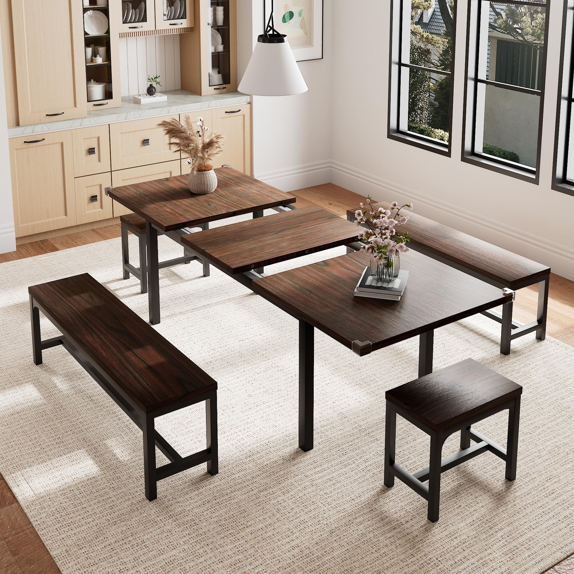 5-Piece Extendable Dining Table Set for 4-6 People | 63