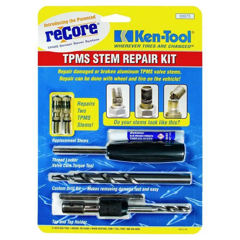 Ken Tool DIY reCore TPMS Valve Stem Repair Kit (2 Pack) - Fix Tire Pressure Sensors for Cars, Trucks & SUVs - Easy Home & Garage Use