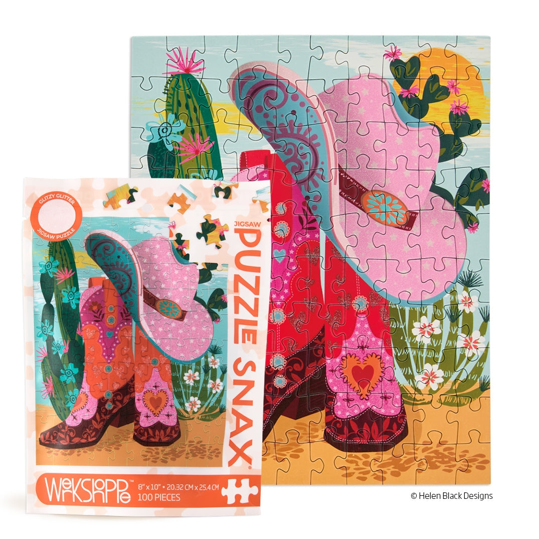 Cowgirl Essentials 100 Piece Jigsaw Puzzle - Western Themed Puzzle for Adults & Kids, Perfect for Family Game Nights & Cowboy Themed Parties