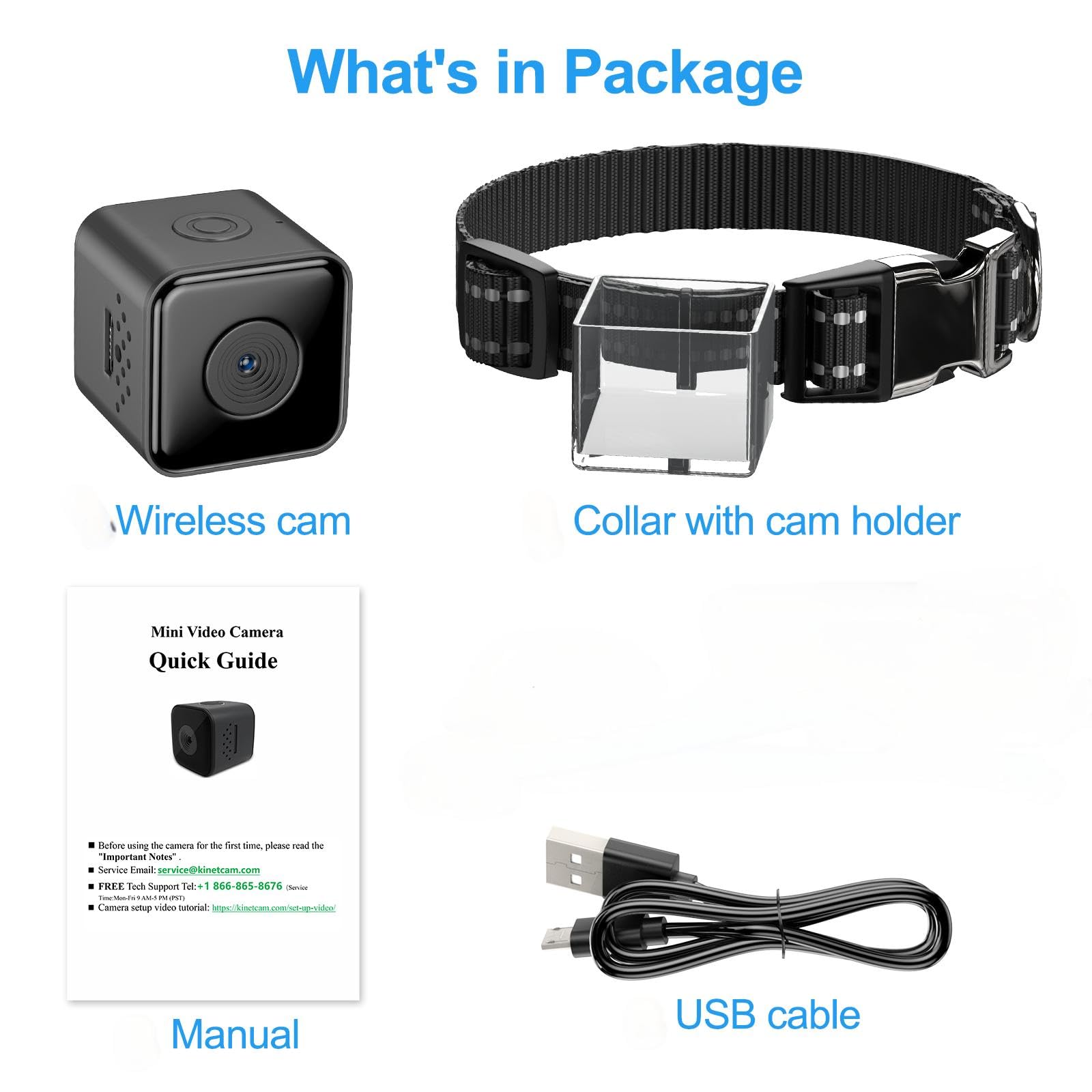 Wireless Cat Collar Camera with Video Recording - No WiFi Needed for Outdoor Pets