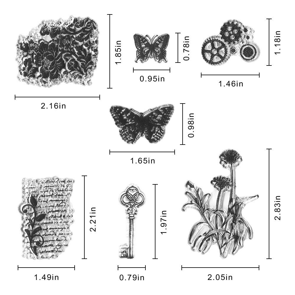 Butterfly Daisy Flower Clear Stamps for Card Making, DIY Scrapbooking, Embossing - Transparent Silicone Seal Stamps with Words Background - Perfect for Greeting Cards, Journals, Album Decor & Craft Projects