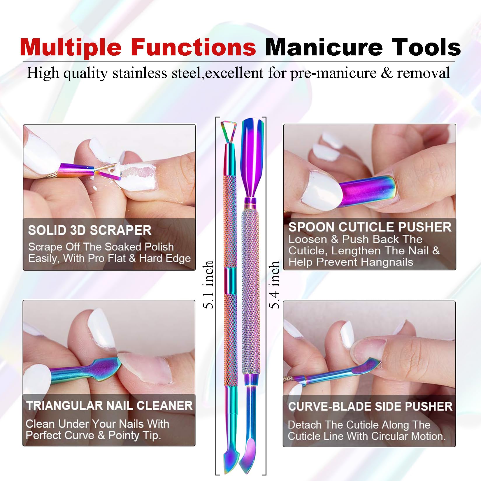 Professional Gel Nail Polish Remover Kit - 2 Manicure Tools & Nail File Included, No Soak or Wrap Needed for Quick At-Home Removal | Perfect for DIY Nail Care, Salon-Style Results & Gel Polish Maintenance