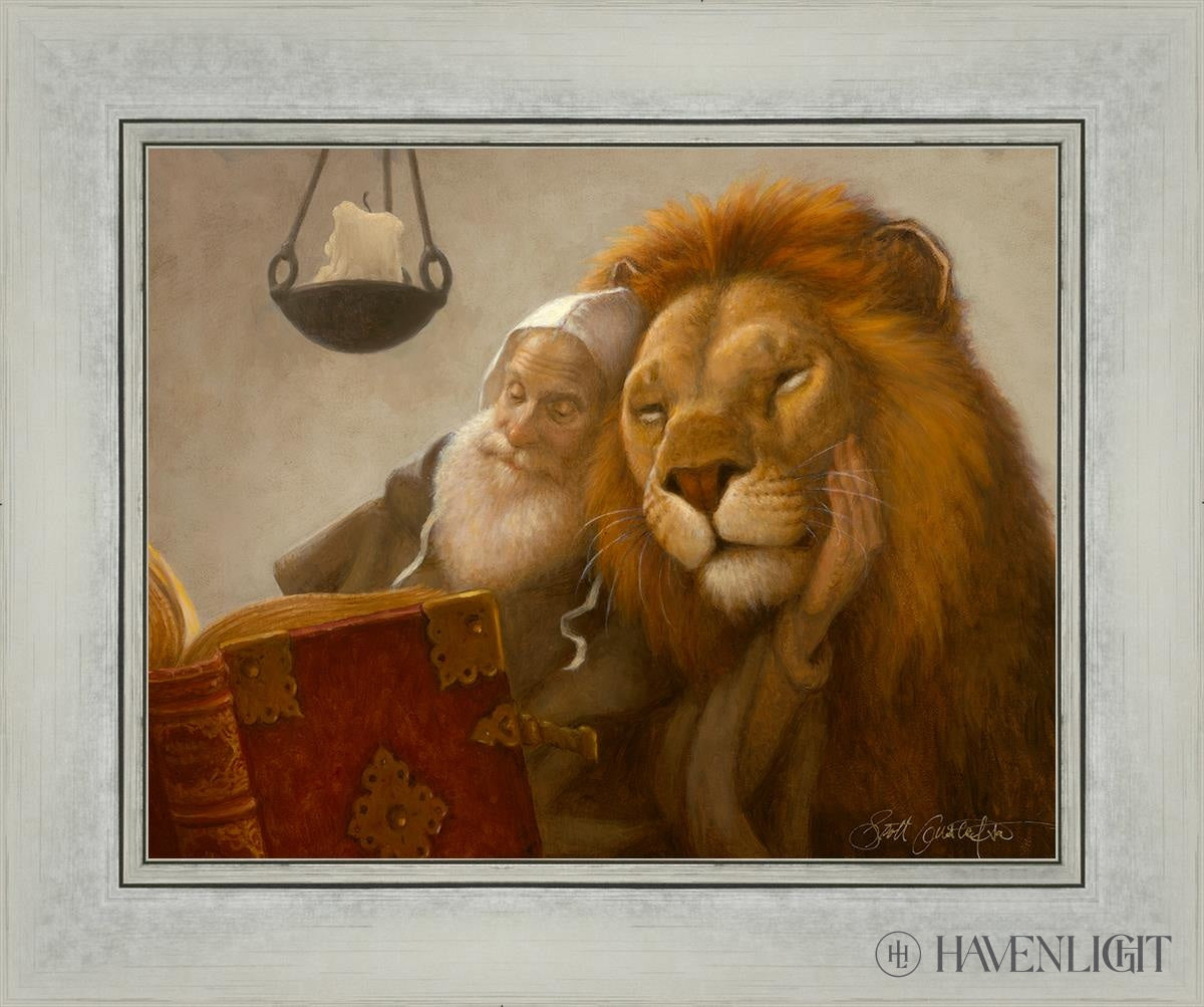 St. Jerome and the Lion Religious Statue - Handcrafted Catholic Saint Figurine for Home Altar, Church Decor, and Christian Gifts