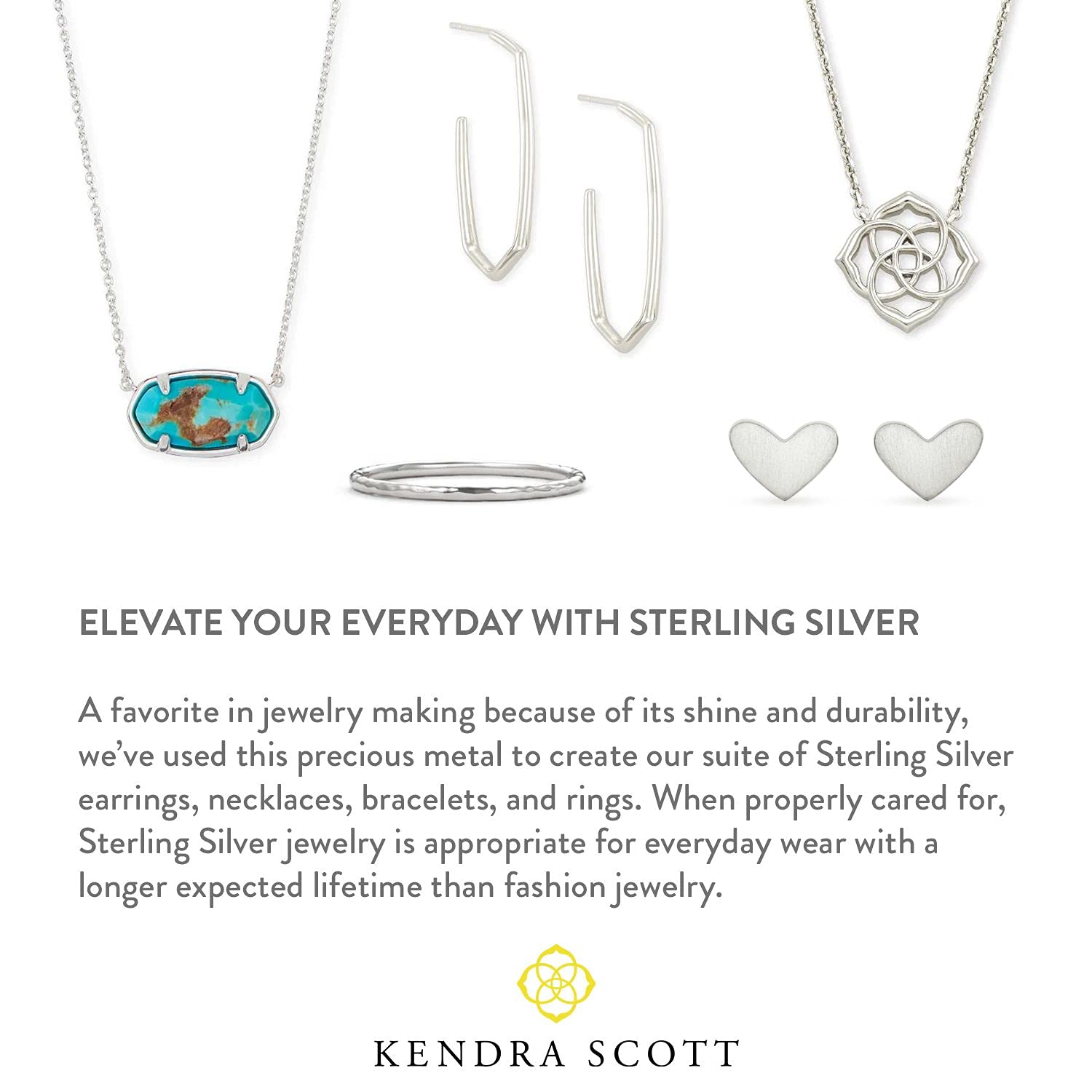 Kendra Scott Davie Stud Earrings - Sterling Silver Women's Fine Jewelry for Everyday Wear, Gift Giving & Special Occasions