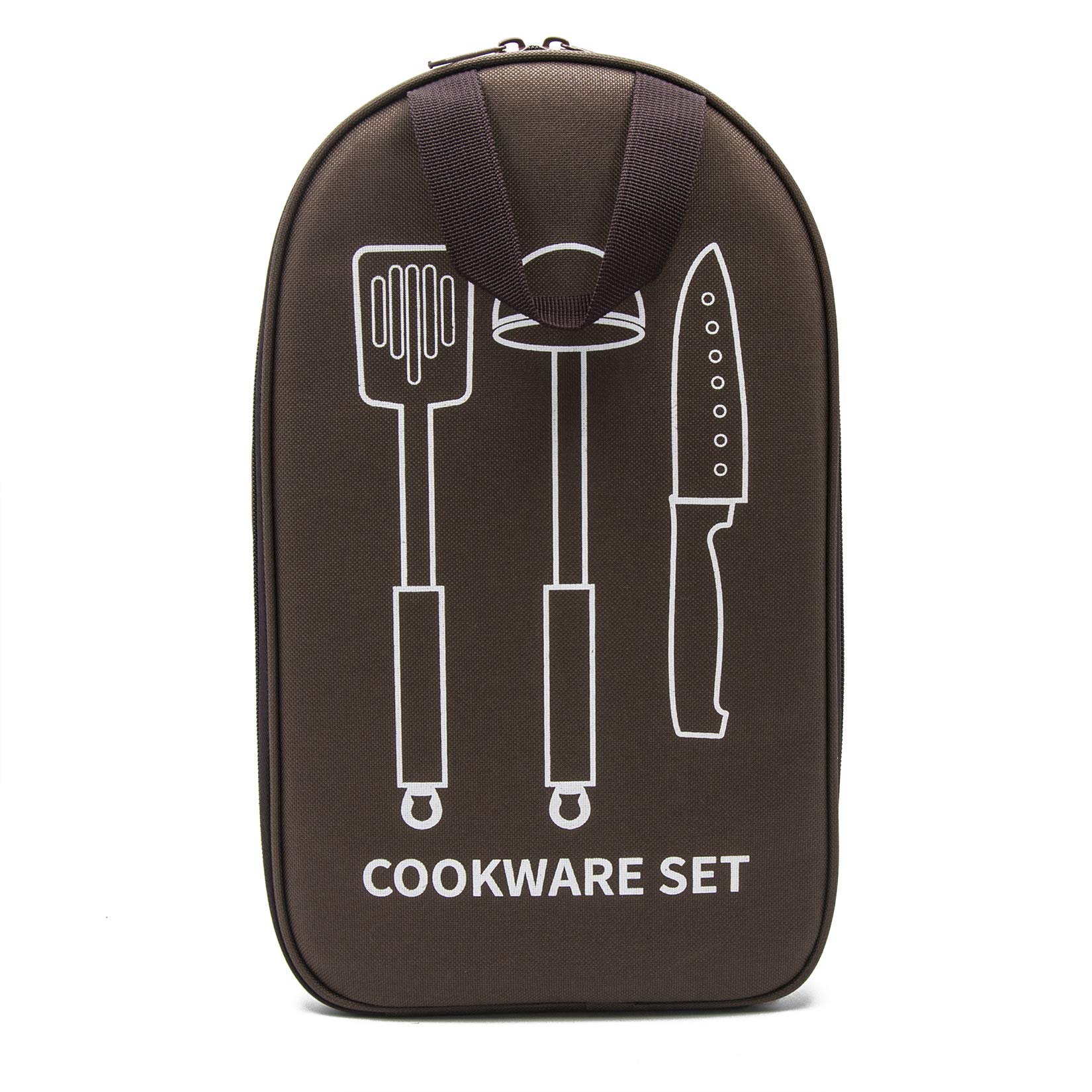 **Portable Camping Cookware Set - Compact Travel Cooking Kit with BBQ Grill & Utensils for Outdoor Adventures, Backpacking & Picnics**