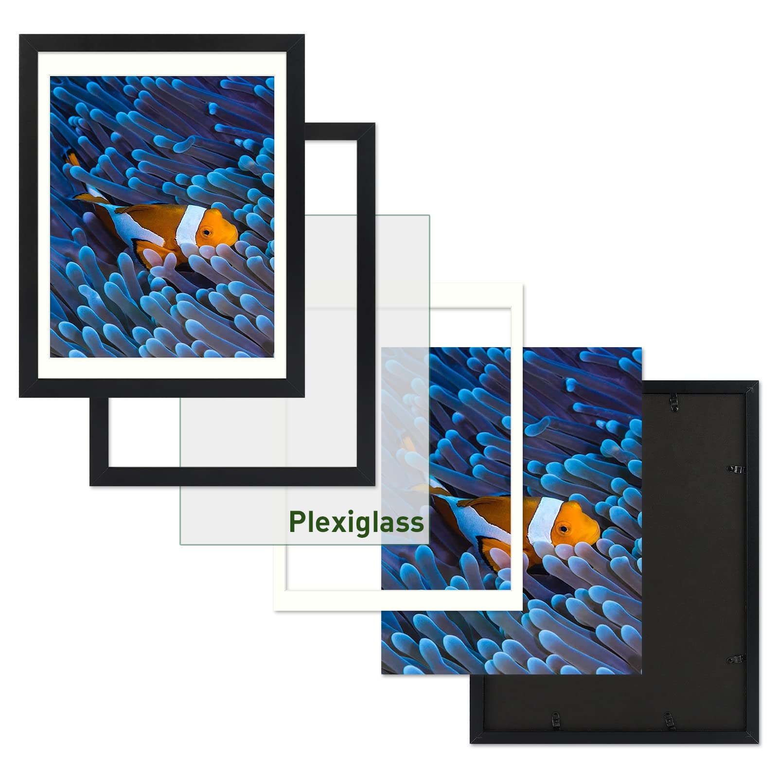 Frametory 12x16 Picture Frame - Display 11x14 with Mat or 12x16 Without Mat - Black Wide Molding Wall Frame for Posters, Prints & Paintings - Perfect for Home Decor, Office & Gallery Displays