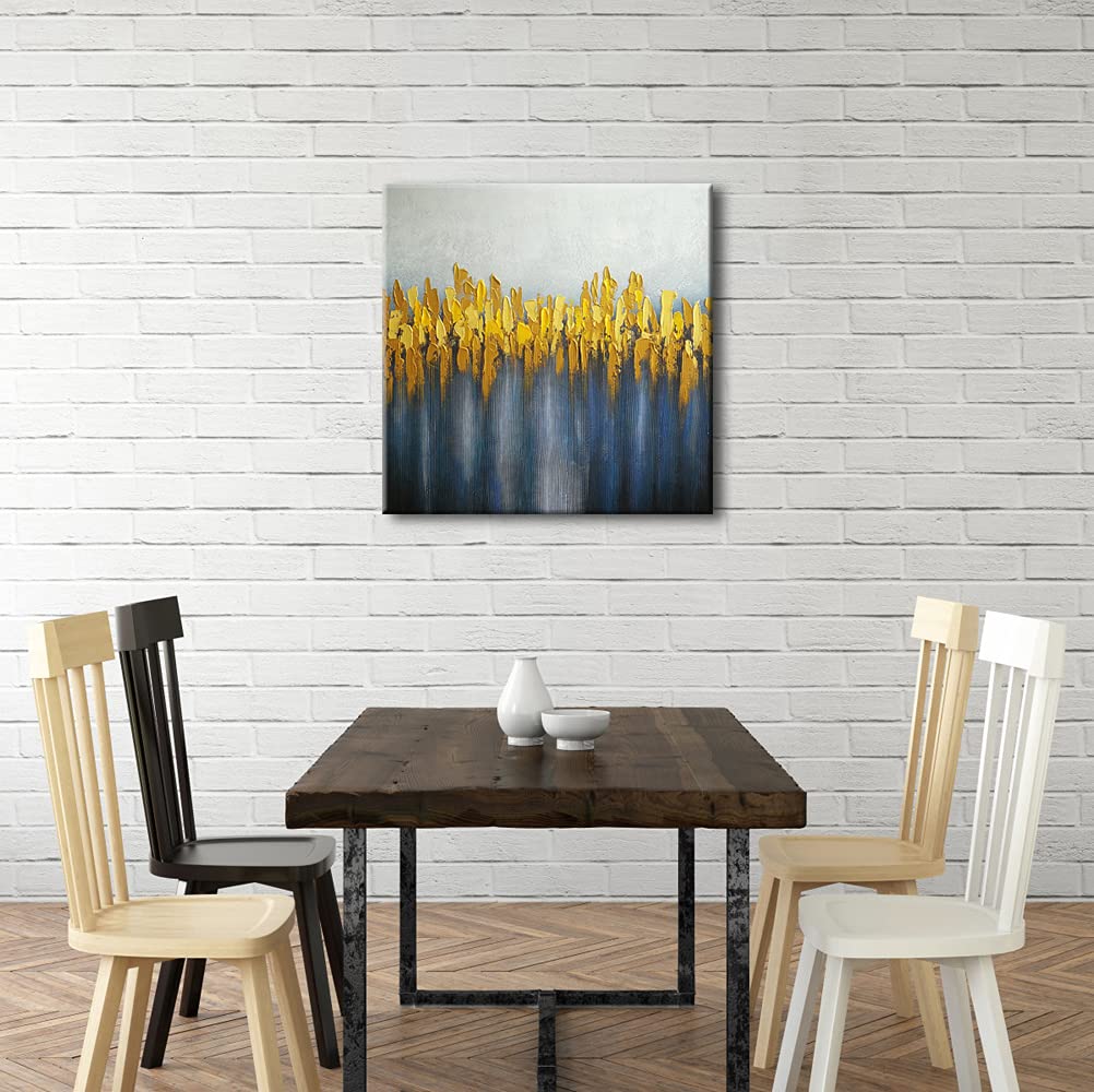 Hand-Painted Abstract Canvas Wall Art - Modern Landscape Painting for Living Room & Bedroom Decor - Contemporary Home Wall Decor for Housewarming Gifts & Interior Design