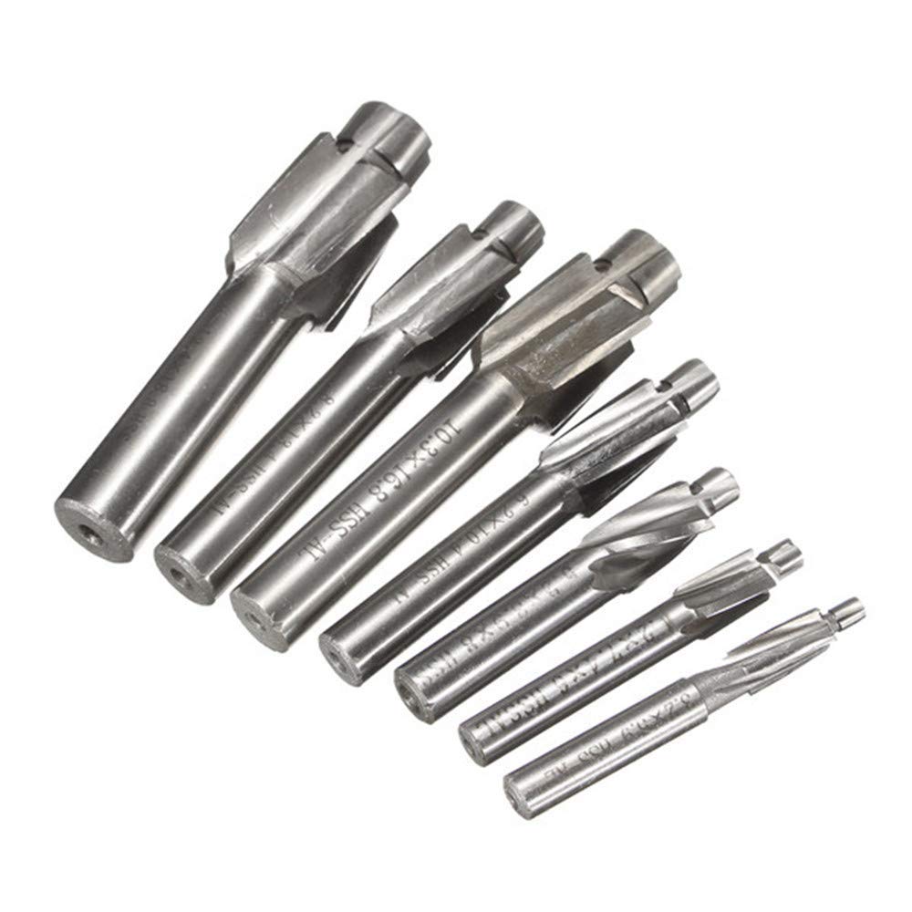 7-Piece M3-M12 HSS Countersink Drill Bit Set - High Speed Steel Countersink Cutter for Metal, Wood & Plastic - Perfect for DIY, Woodworking & Metalworking Projects