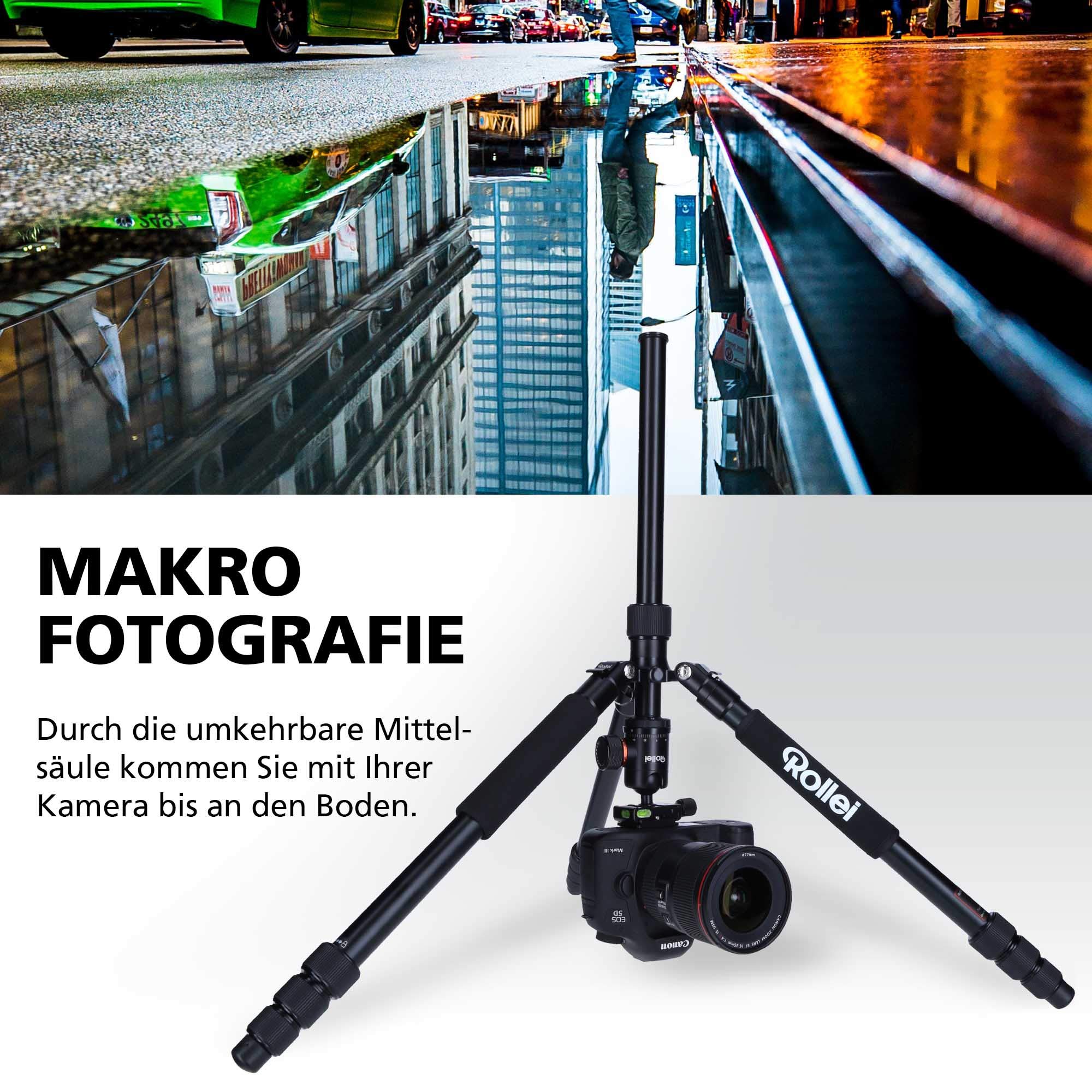 Rollei C5i Compact Aluminum Camera Tripod with Ball Head & Phone Holder - 156cm, 8KG Load, Travel Carry Bag - Portable Stand for DSLR, Mirrorless Cameras & Smartphones - Perfect for Travel, Vlogging & Photography