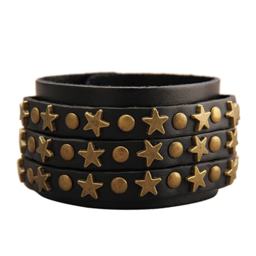 Black Rivet Star Bracelet