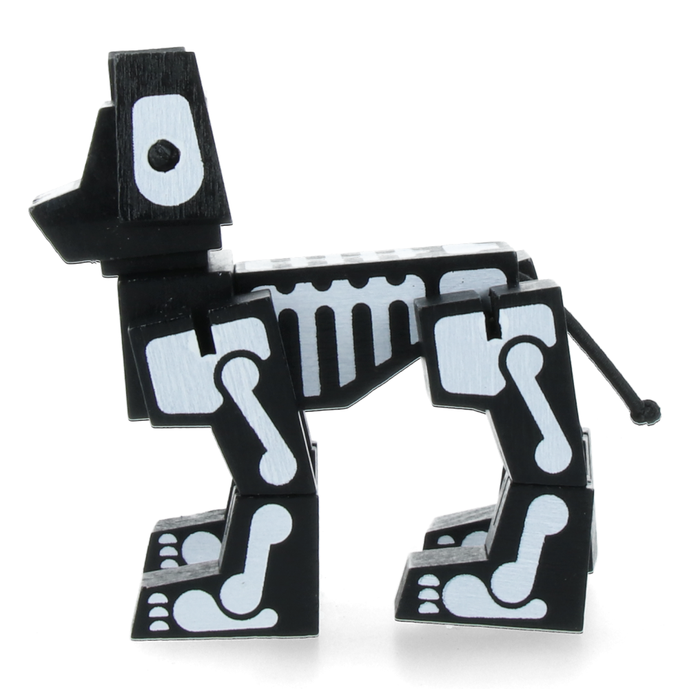 Cubebot Milo Micro Skeleton Black & White - Mini Articulated Robot Toy for Kids & Adults, Perfect for Desk Decor, Stress Relief & Creative Play
