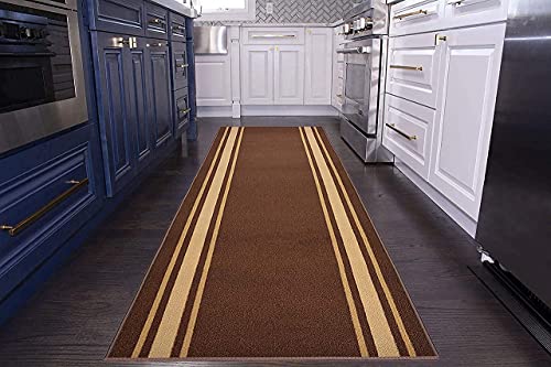 Custom Size Runner Rug - Non-Slip Hallway Carpet with Solid Border, Extra Long (26