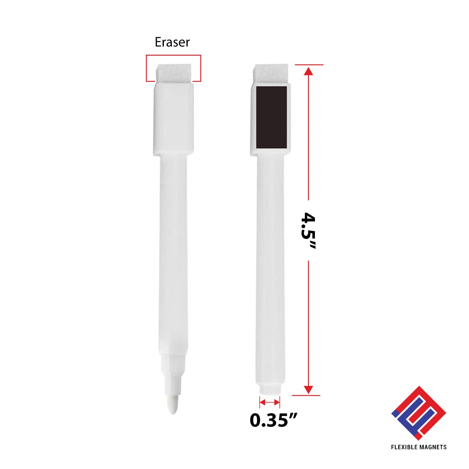 White Liquid Chalk Markers for Blackboard, Glass & Windows - Pack of 2 with Eraser & Magnetic Back - Perfect for Restaurants, Classrooms & DIY Home Decor