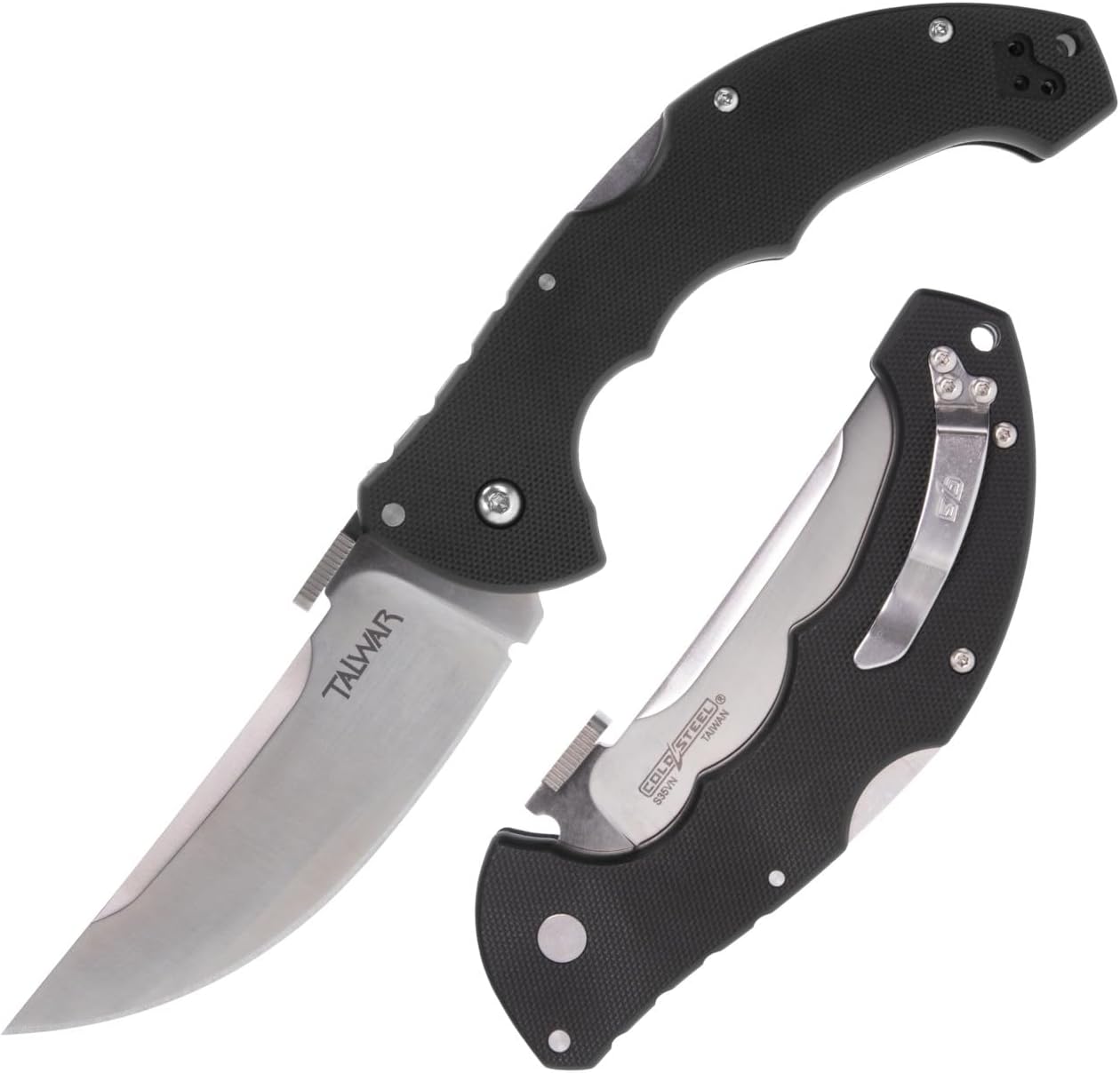 Cold Steel CS 21TTL Talwar Folding Knife - 4 Inch Satin Finish Blade with Tri-Ad Lock - Perfect for Outdoor Camping, Hunting & Everyday Carry (EDC)