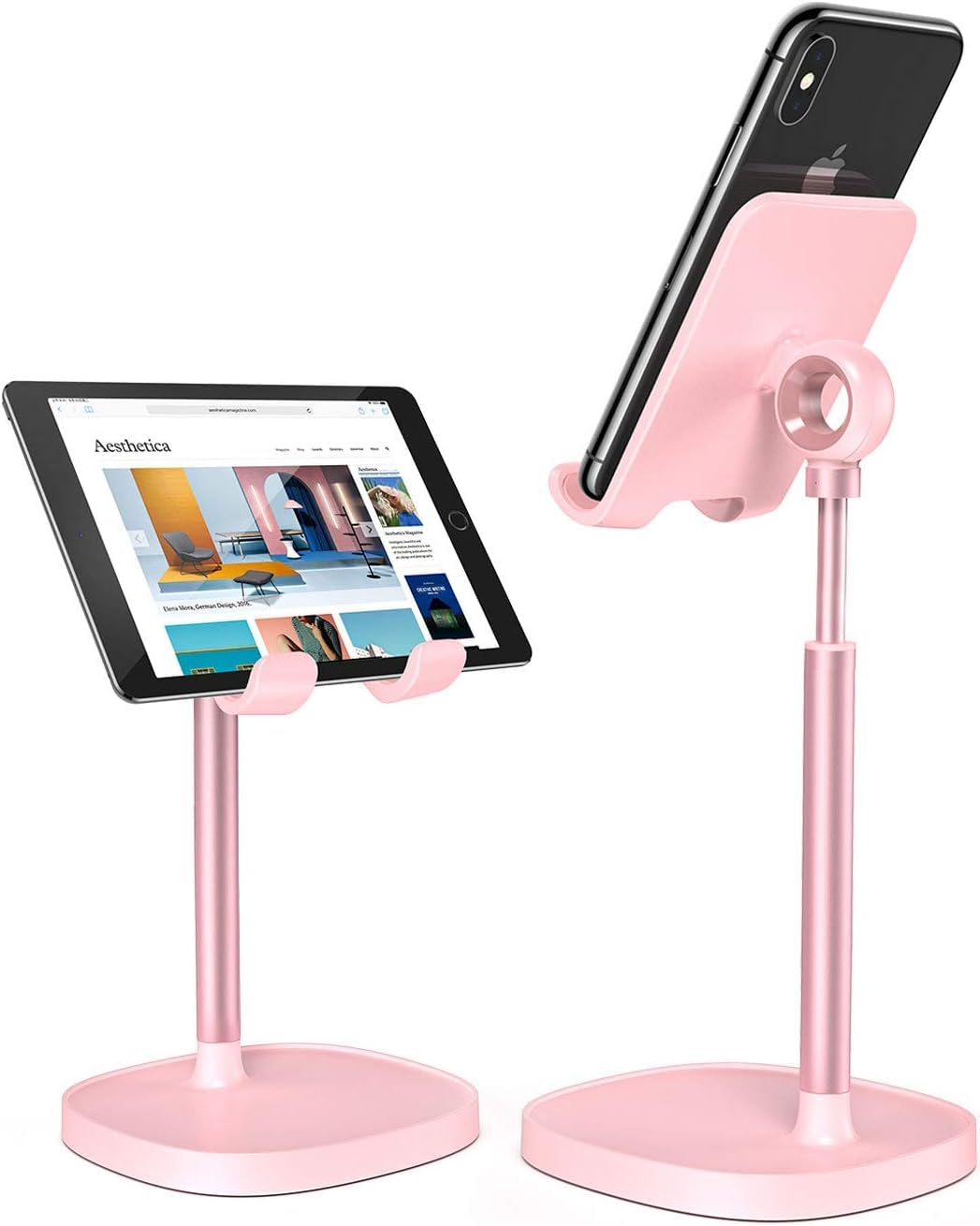 **LISEN Pink Kitchen & Desk Accessories Set - Kawaii Vanity Decor for Women, Adjustable Height Angle Office Supplies - Perfect for Home, Office & Gift Giving**