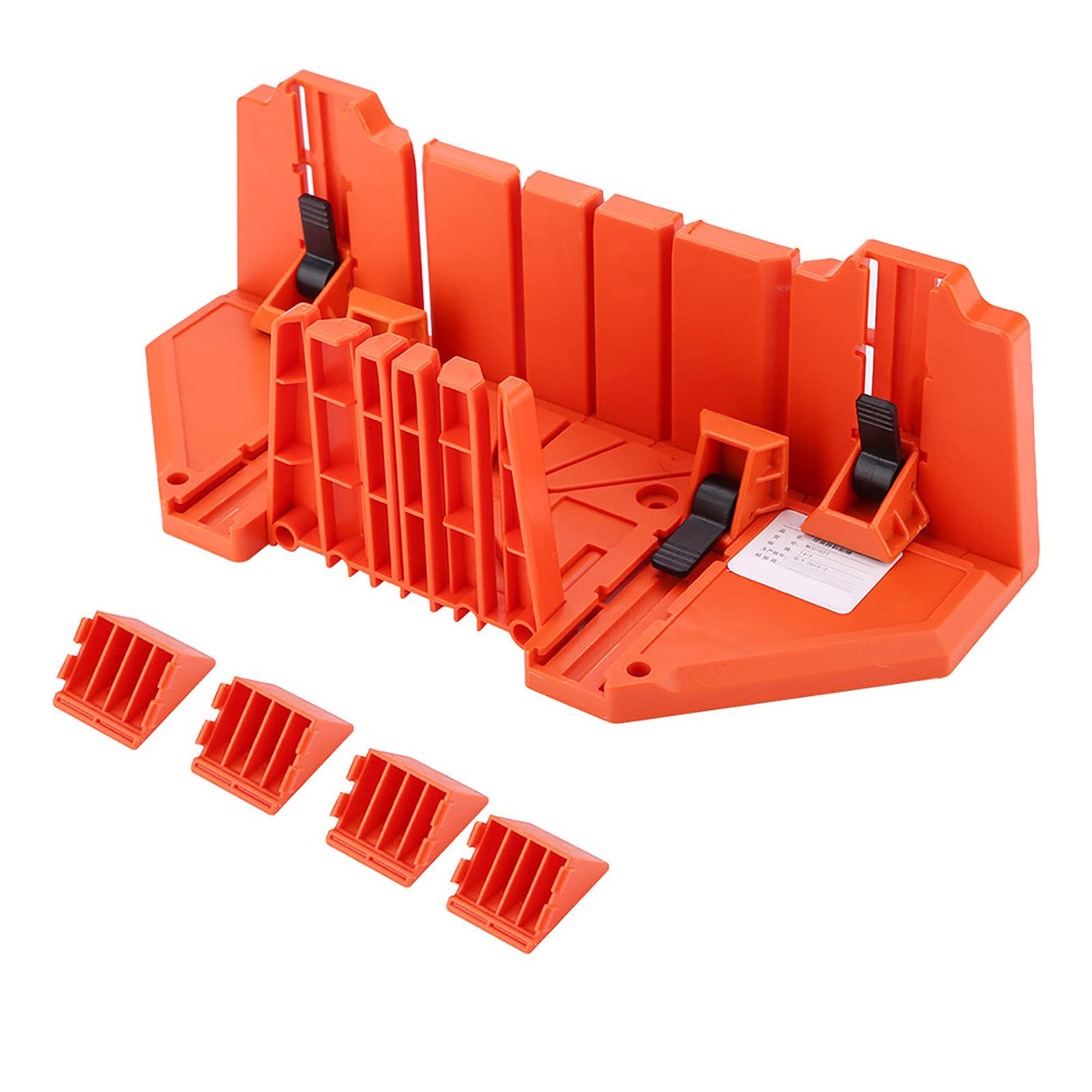 14 Inch Plastic Mitre Box with Clamp - Wood Cutting Hand Saw Guide & Storage Tool for DIY Projects, Carpentry, and Home Improvement
