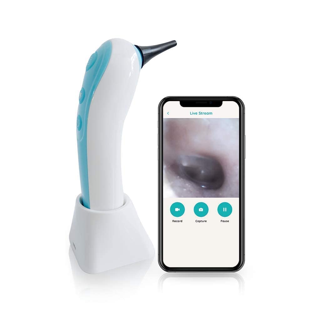 Wireless Otoscope Ear Camera - FDA Approved Remmie Dolphin Digital Ear Scope for iPhone & Android | ENT, Throat, Nose & Skin Examination | Pediatrician Recommended for Kids & Adults | Home Health Check & Telemedicine Use