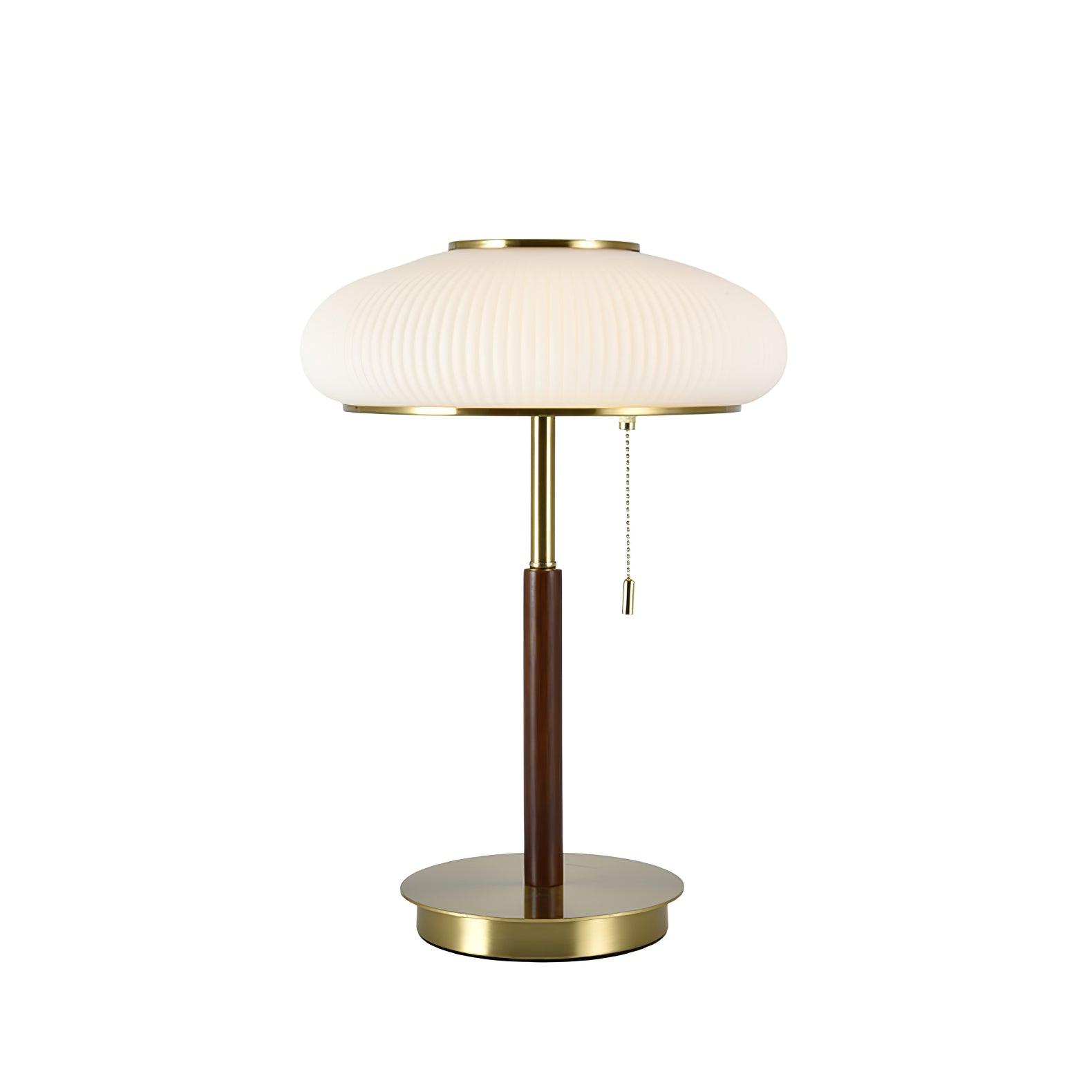 Premium Matsutake Mushroom LED Table Lamp - Natural Wood Base, Warm White Light for Bedroom, Living Room, Office Decor