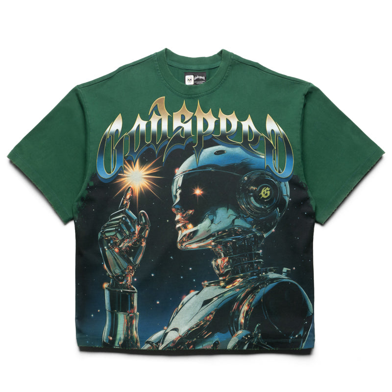 Godspeed New York Sputnik Moment T-Shirt - Hunter Green - Vintage Graphic Tee for Casual Wear & Street Style