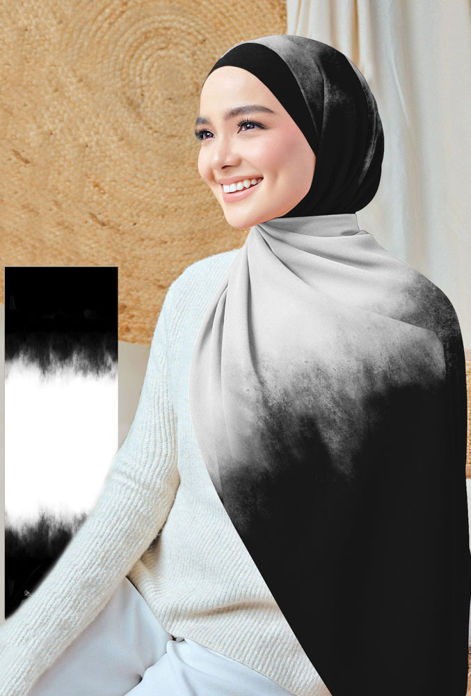 Gauhara Tie Dye Print Hijab Scarf - Stylish Muslim Head Covering for Women - Perfect for Prayer, Modest Fashion & Everyday Wear