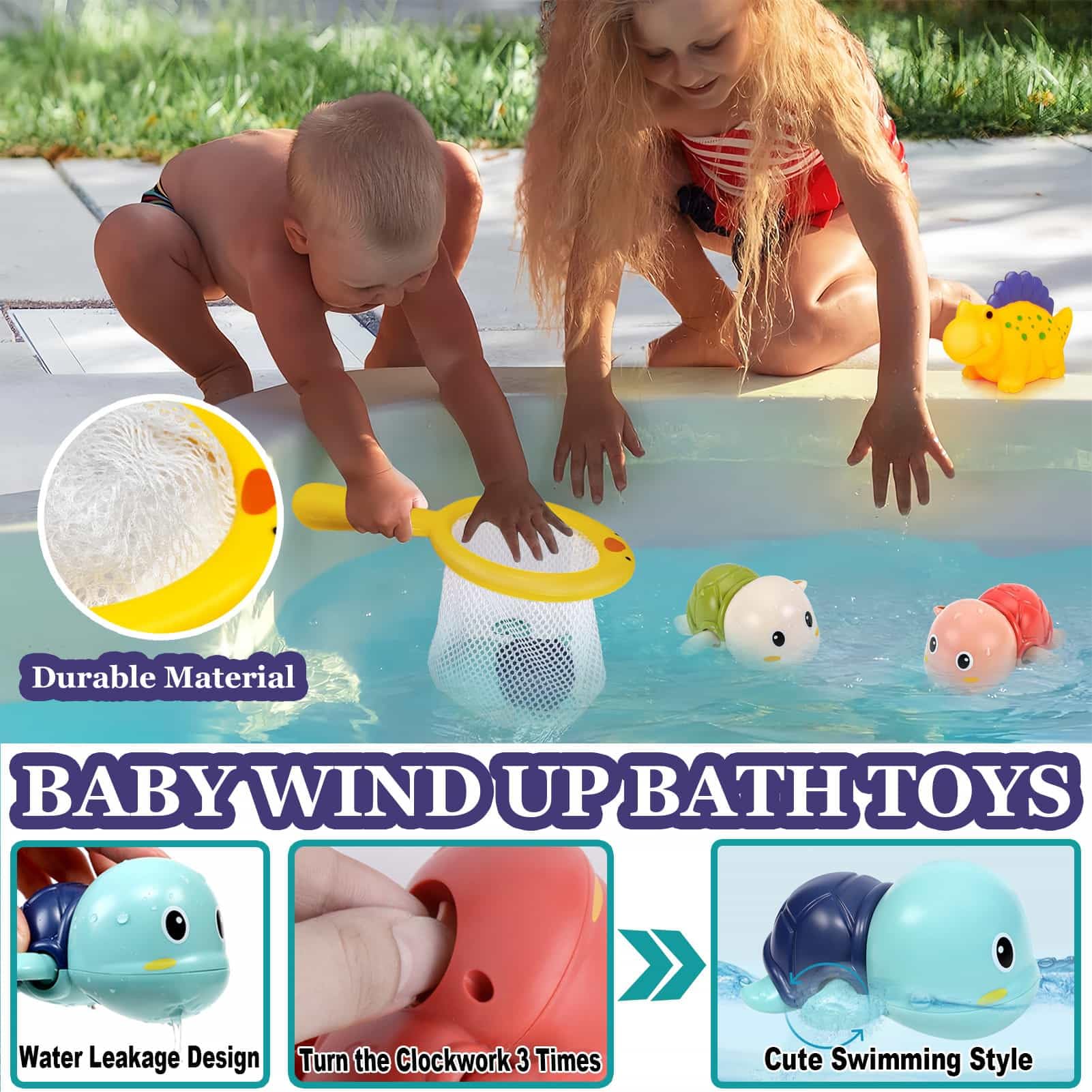 Mold-Free Baby Bath Toys for Toddlers 1-3 Years - Safe No-Hole Bathtub & Pool Toys for Infants 6-18 Months - Fun Water Table & Bath Time Essentials - Perfect Gift for 1 2 3 4 Year Old Boys & Girls - Ideal for Sensory Play, Early Learning & Splash Fun