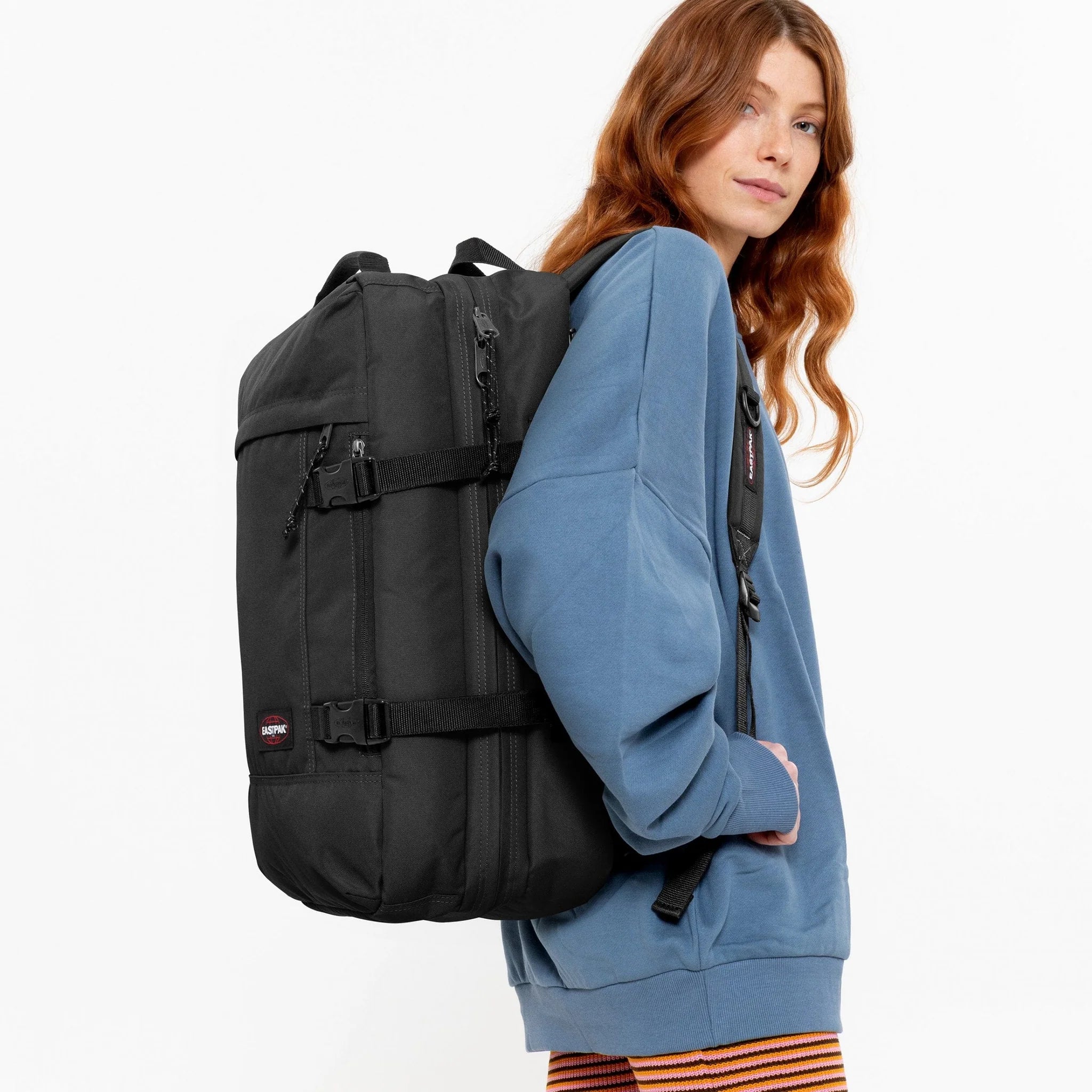 Eastpak Travelpack Black - Durable Backpack for Travel, Work & School | Lightweight & Spacious Carry-On Bag for Men & Women