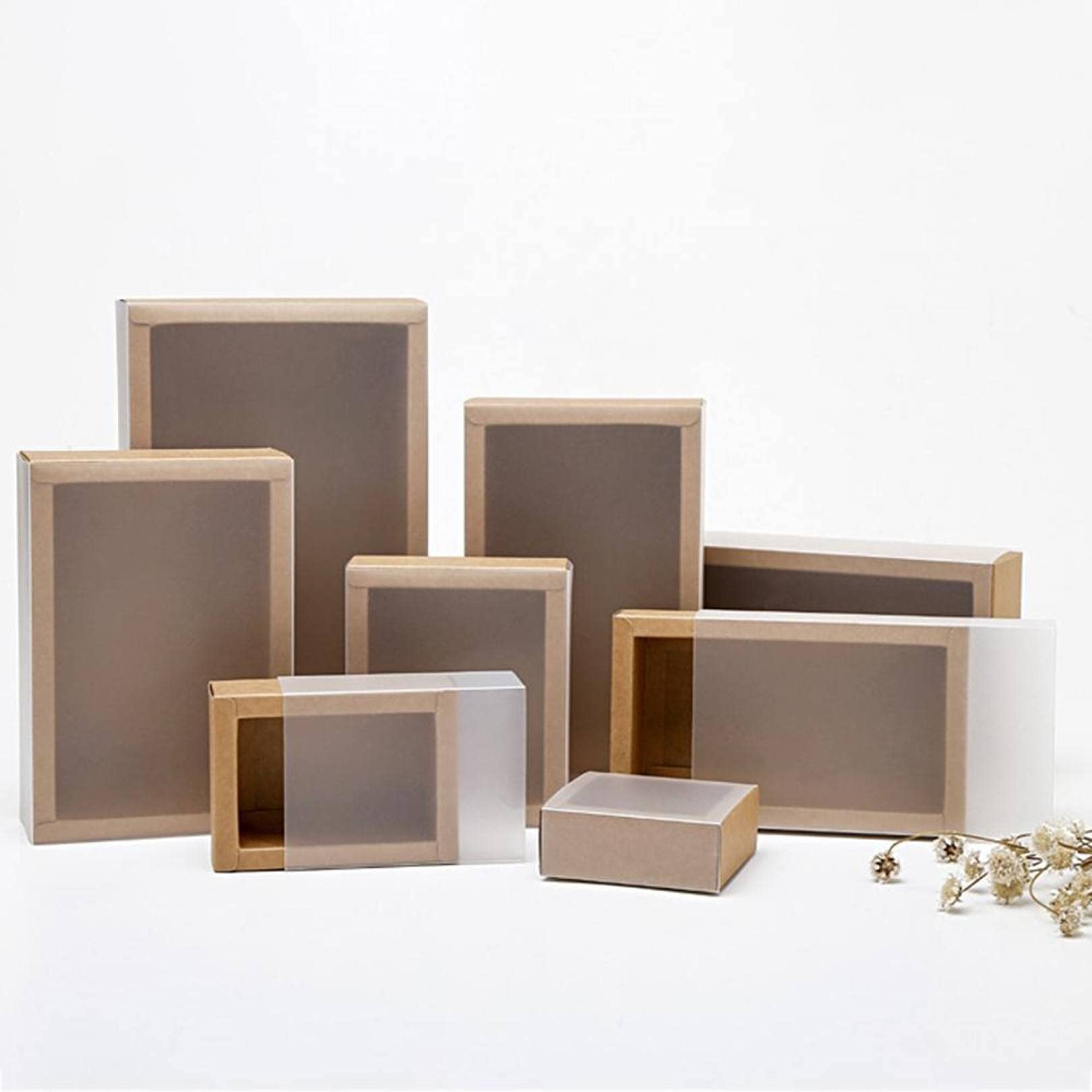 5 Pcs Clear Window Gift Boxes for Wedding Candy & Cake Packaging