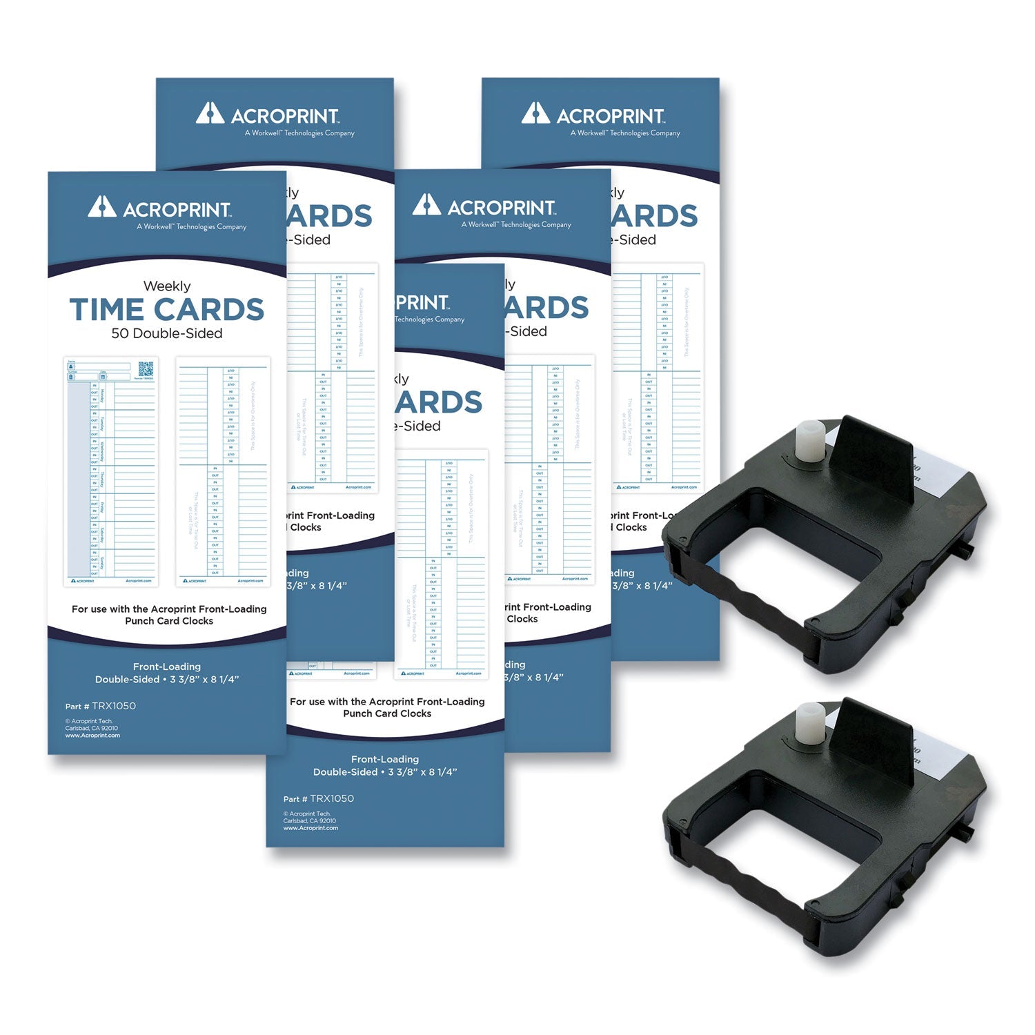 Acroprint® Exp250 Weekly Time Card Accessory Bundle - 2-Sided, 3.38