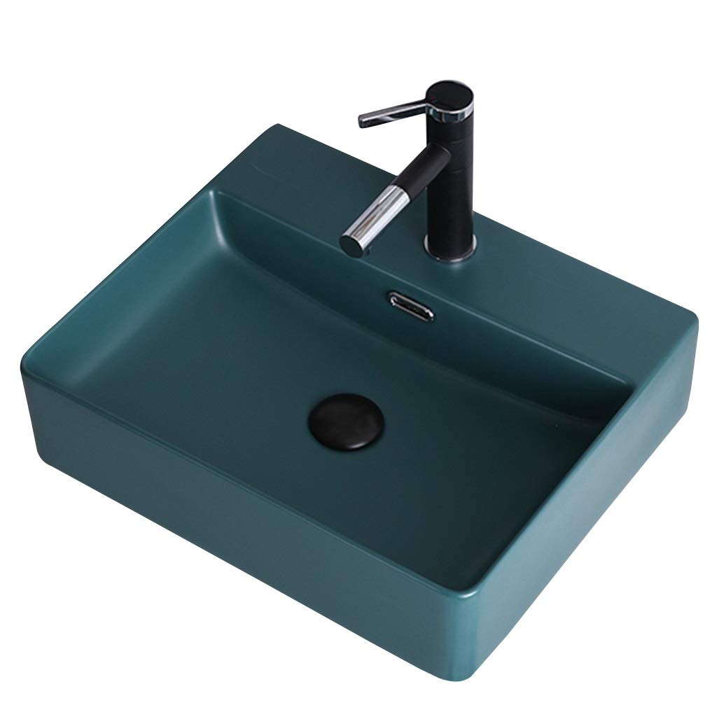 Wall-Mounted Ceramic Pedestal Sink - Modern Bathroom Vanity Basin with Easy Clean Surface, Perfect for Small Spaces & Cafe Restrooms (Ideal for Powder Rooms, Guest Baths & Commercial Wash Areas)