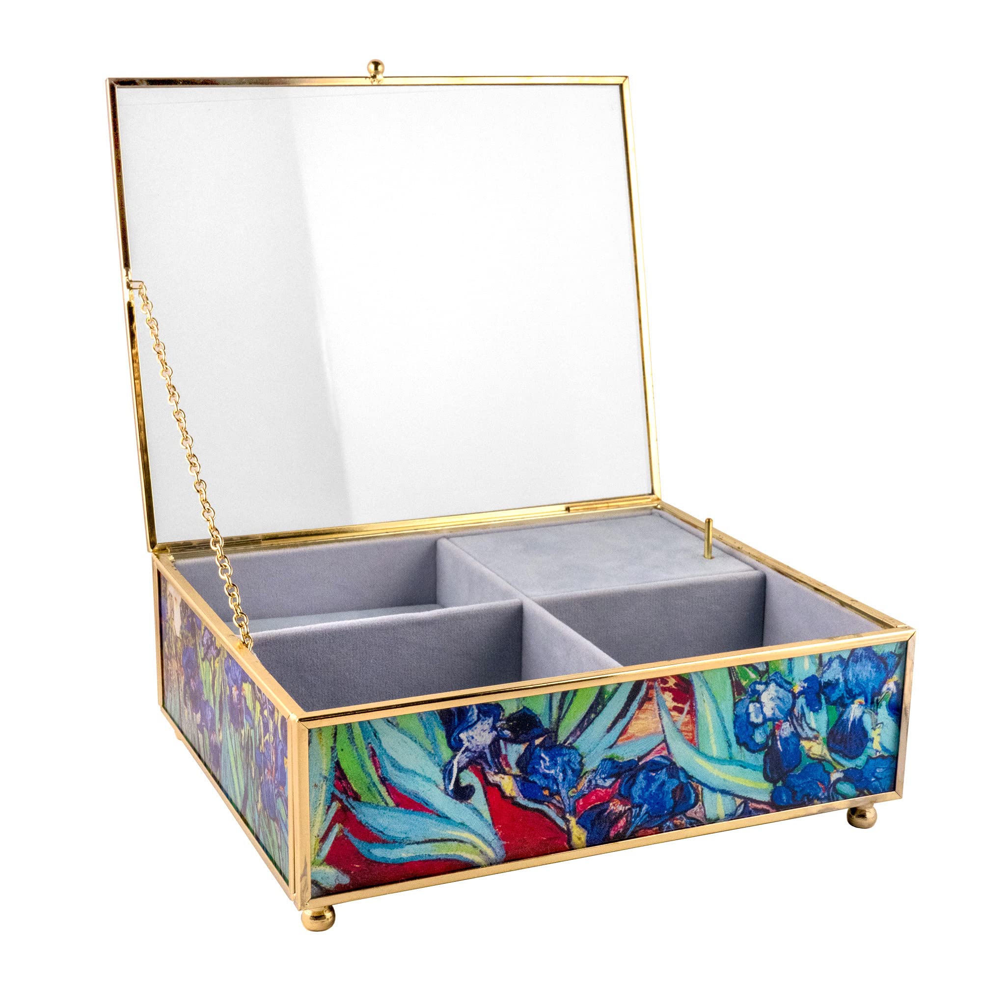 The San Francisco Music Box Company Iris Glass Musical Jewelry Box with Swan Design - Elegant Gift for Women, Girls, Brides | Perfect for Birthday, Anniversary, Wedding, Valentine's Day