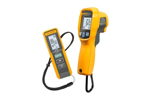 Fluke 417D Laser Distance Meter with 62 MAX+ IR Thermometer Kit - Professional Laser Measurement Tool for Construction, HVAC & Electrical Work