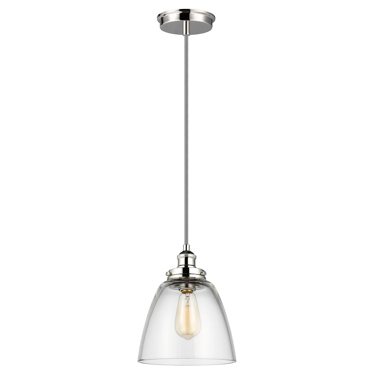 Baskin 1 Light Pendant - Modern Ceiling Light Fixture in Multiple Sizes & Finishes - Perfect for Kitchen Island, Dining Room, or Entryway Lighting