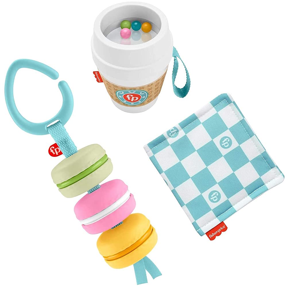 Fisher-Price Baby Bakery Treats Gift Set - 3 Piece Food-Themed Infant Toys with Teether for Babies 3+ Months | Perfect for Sensory Play, Early Learning & Teething Relief at Home or On-the-Go