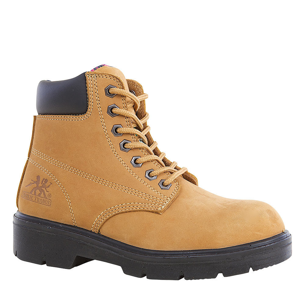 Moxie Alice Women's Steel Toe Work Boots - Safety Shoes for Construction, Warehouse & Outdoor Work - Tan Color 50161 - Comfortable & Durable for Industrial Jobs