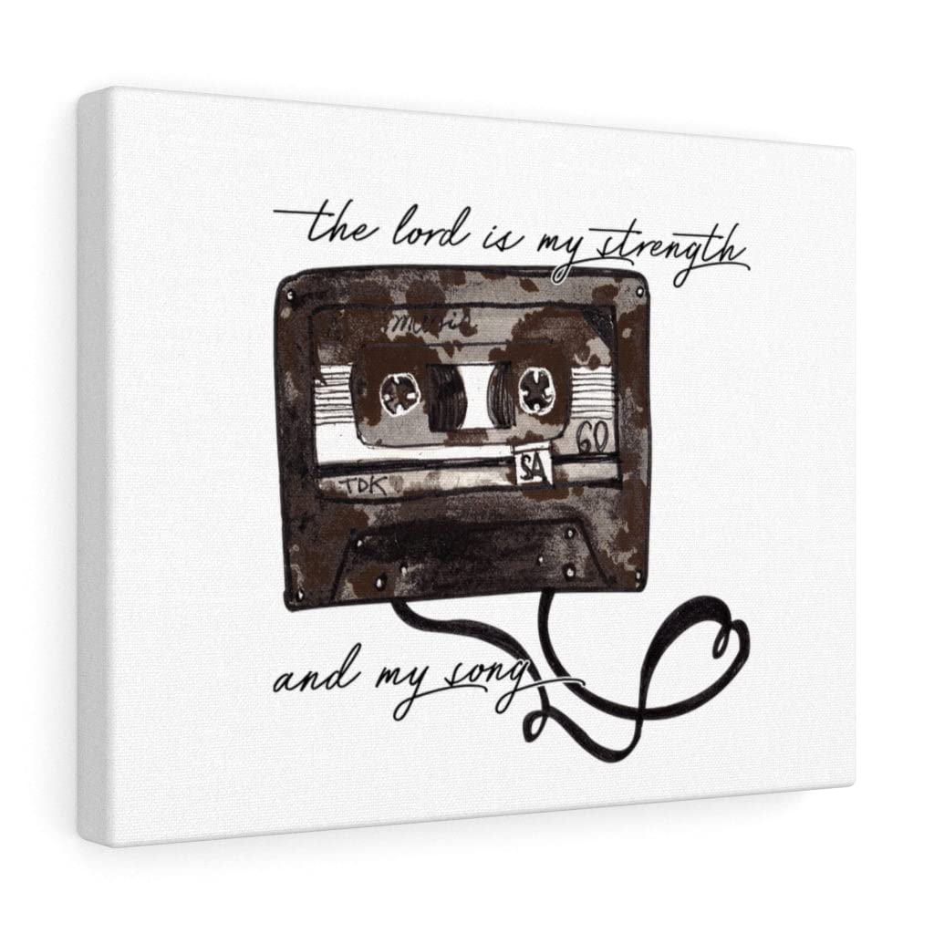 Christian Wall Art - 'The Lord is My Strength and My Song' Bible Verse Print - Ready to Hang Scripture Decor for Home, Church & Office - Inspirational Gift for Weddings, Baptisms & Housewarming