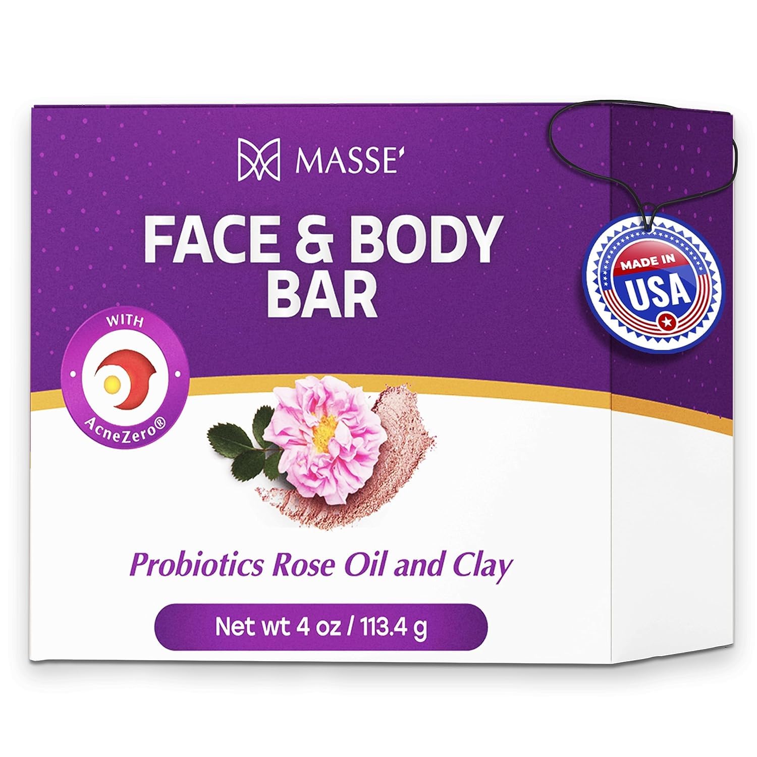 Rose Oil & Clay Probiotic Face and Body Wash - Skin Soothing Cleanser with Coleus & Vitex Berry Extracts | Natural Organic Soap Bar for Sensitive Skin | Men & Women | Pack of 3 | Perfect for Daily Cleansing & Gentle Exfoliation