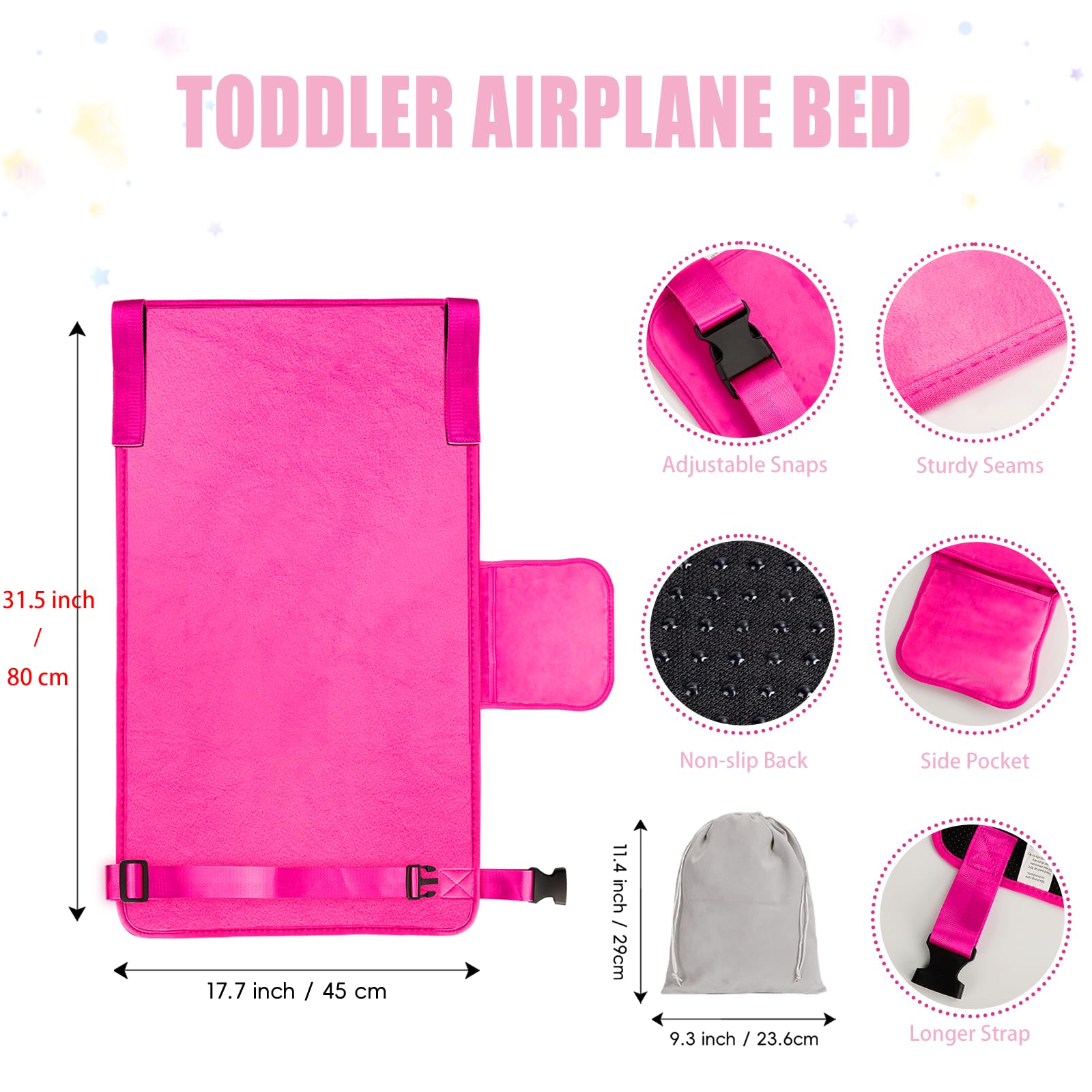 Portable Toddler Airplane Bed - Soft Travel Seat Extender & Foot Rest for Kids 1-4 Years | Perfect for Long Flights & Family Vacations